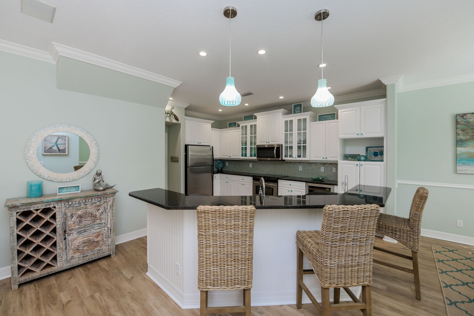 Kitchen island with seating for 3