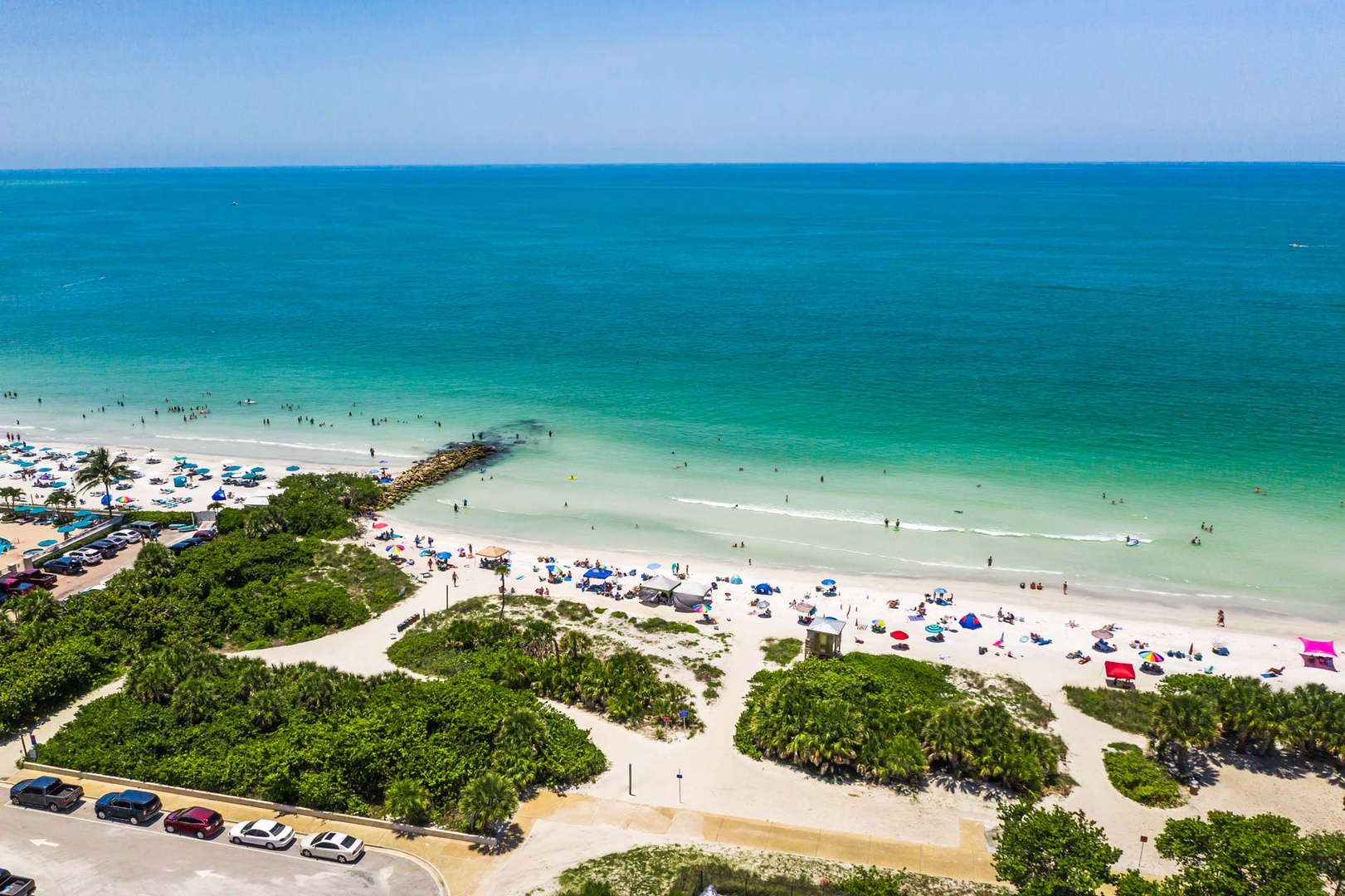 White Sand Beach with Blue Water!