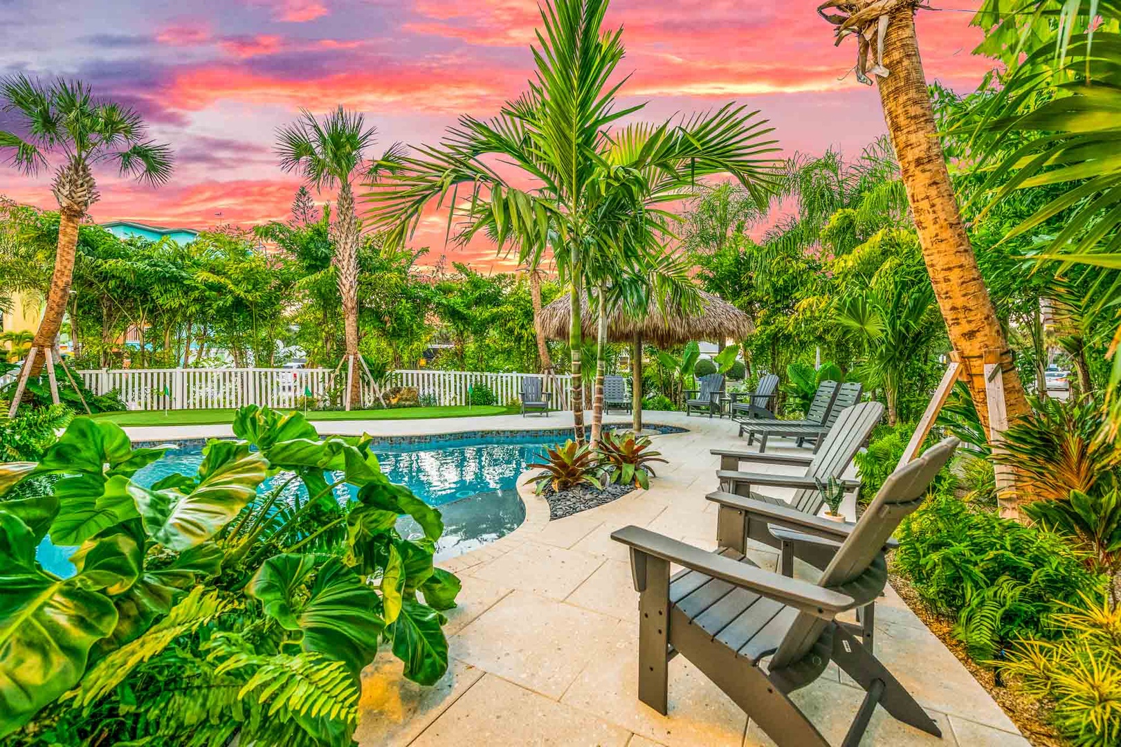 Pool Patio Seating - at Twilight