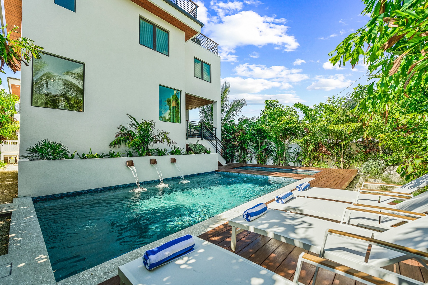 Private Pool and Loungers