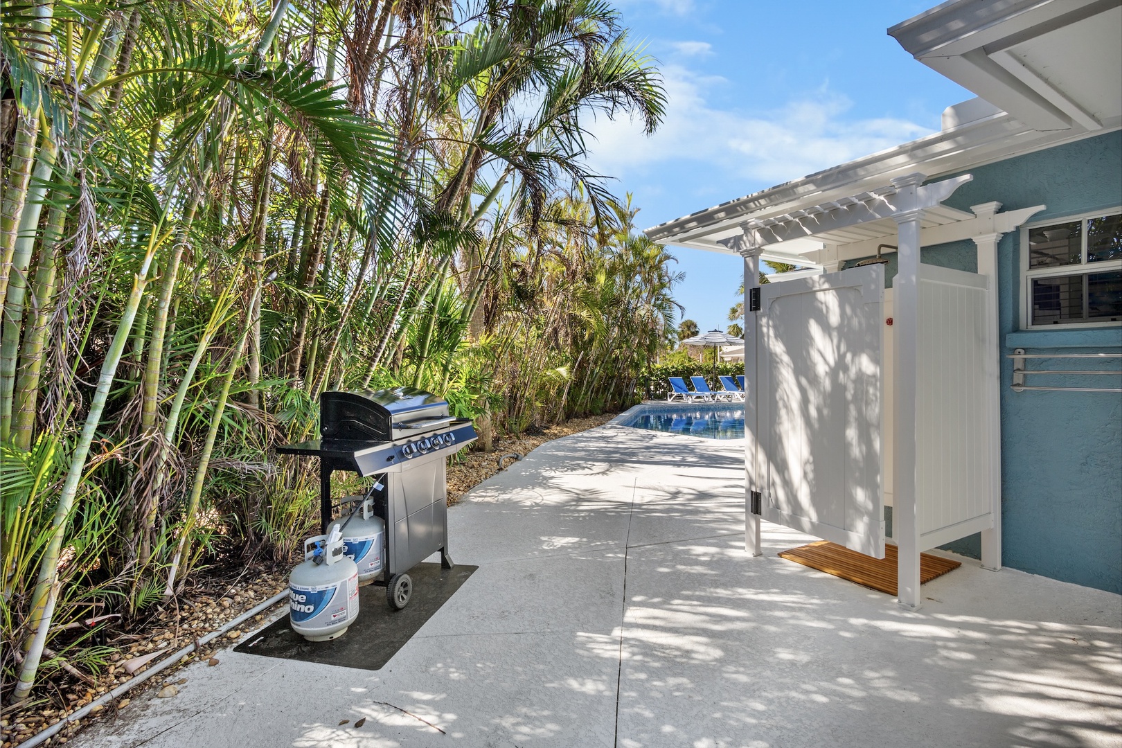 Outdoor Grill, Outdoor Shower