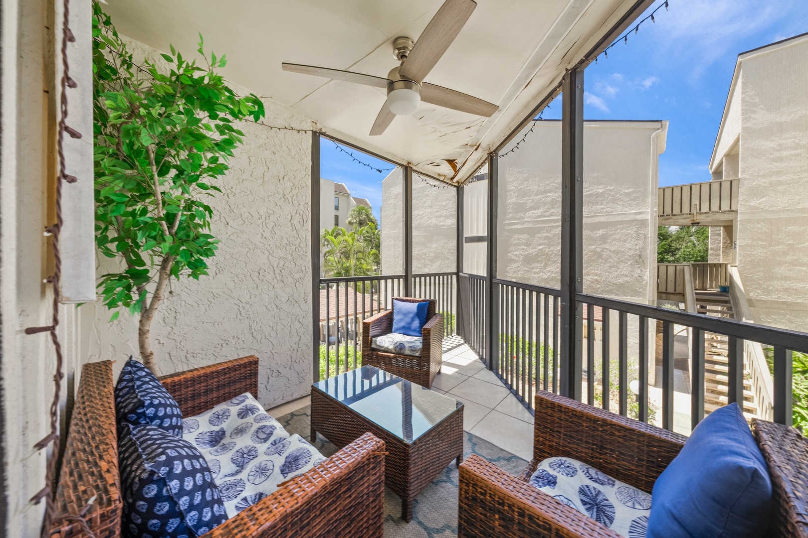 Screened Balcony with Sitting Area