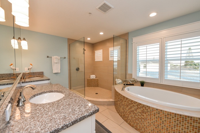 Garden tub and Walk in Shower