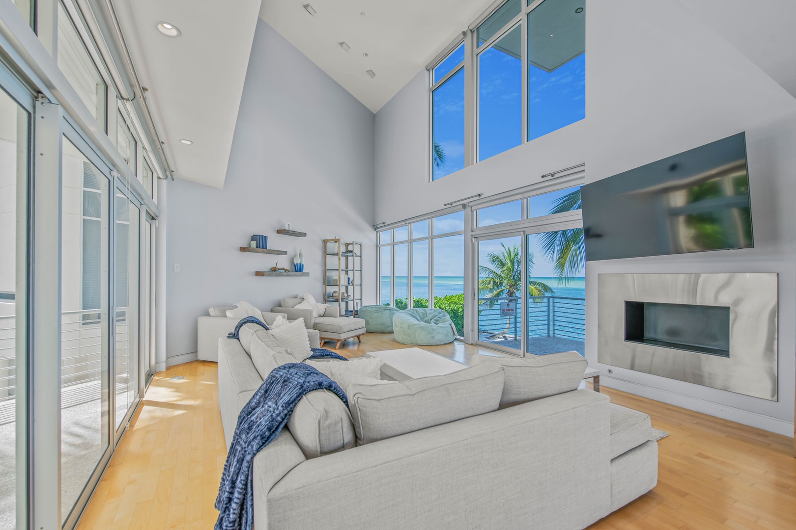 Living Room with Gulf Views - Balcony + Seating