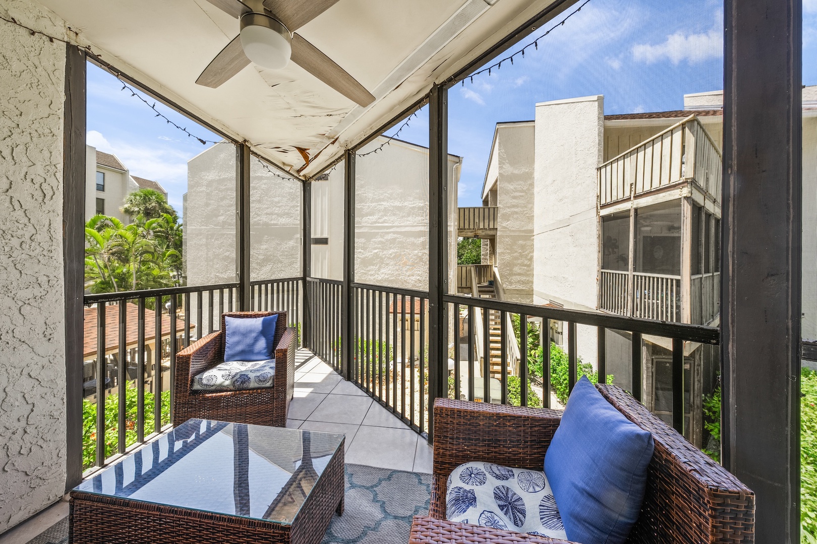 Screened Balcony with Sitting Area