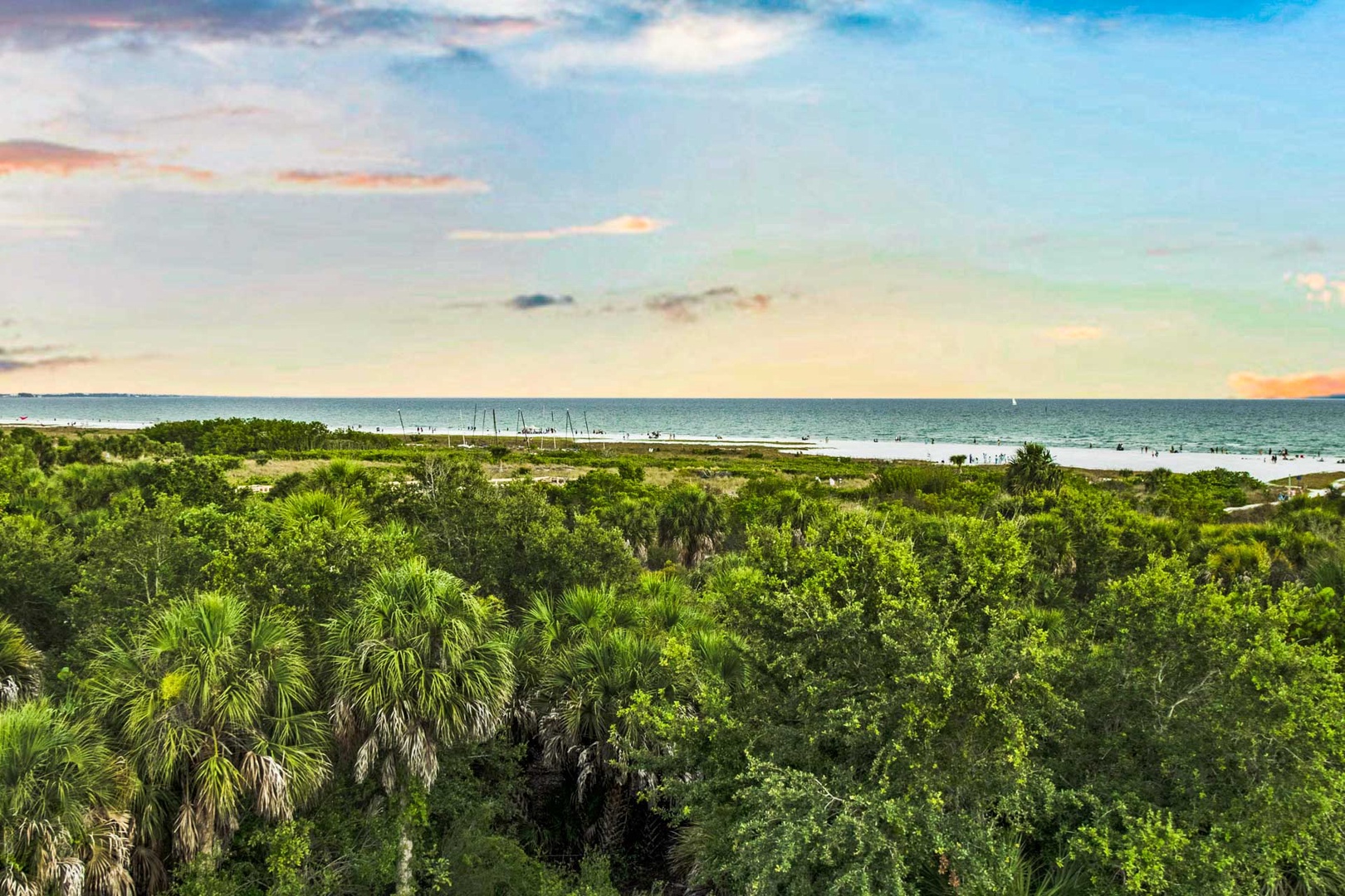 Views of Sunset, Gulf, Beach to the South West