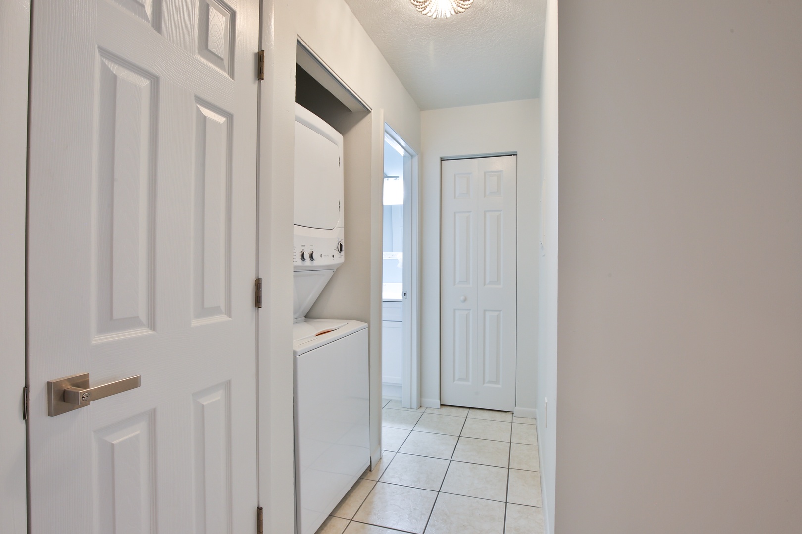 Your private laundry room keeps fresh linens and clothes ready with convenient washer and dryer access.