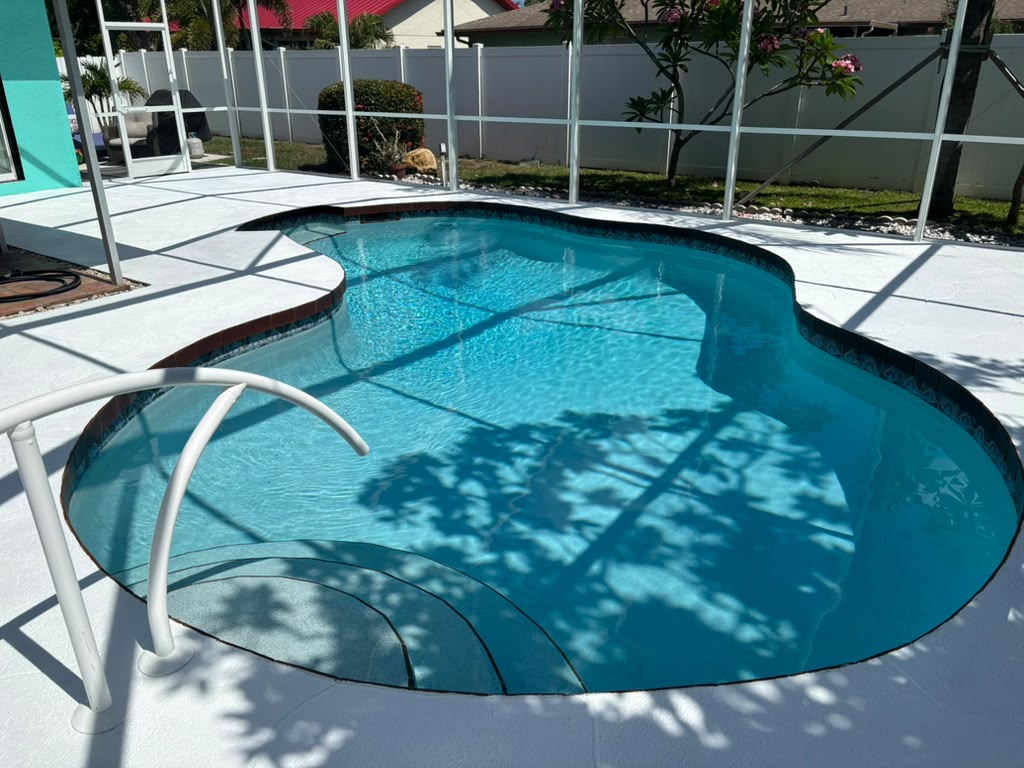 Outside - Basked in the sun while soaking in the heated pool