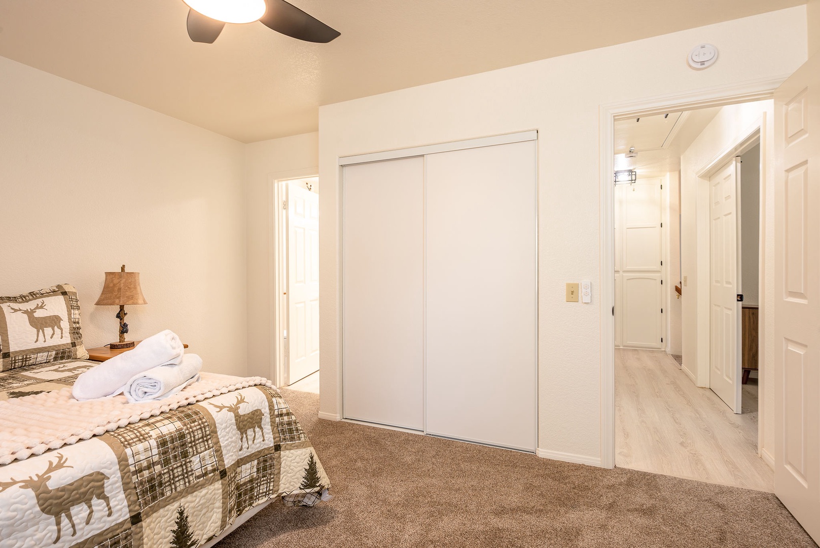 Your cozy bedroom has a closet and a jack-and-jill bathroom.