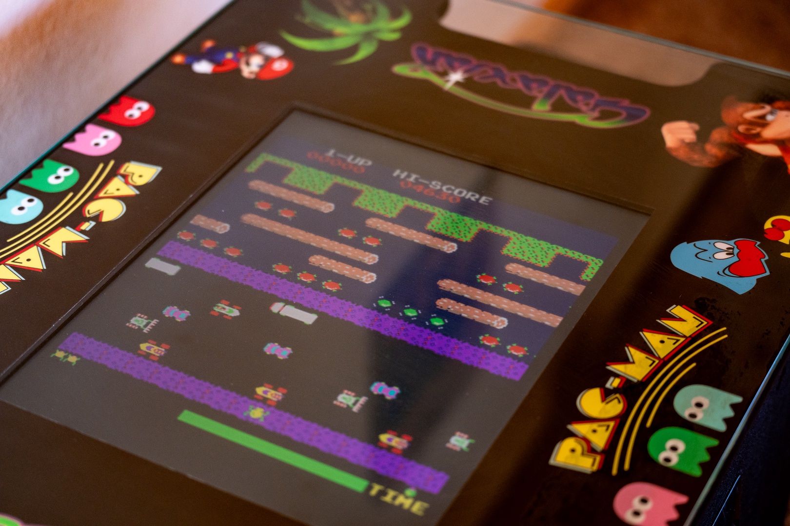 Challenge friends to classic arcade games on this retro gaming table, bringing nostalgic fun to your vacation evenings.