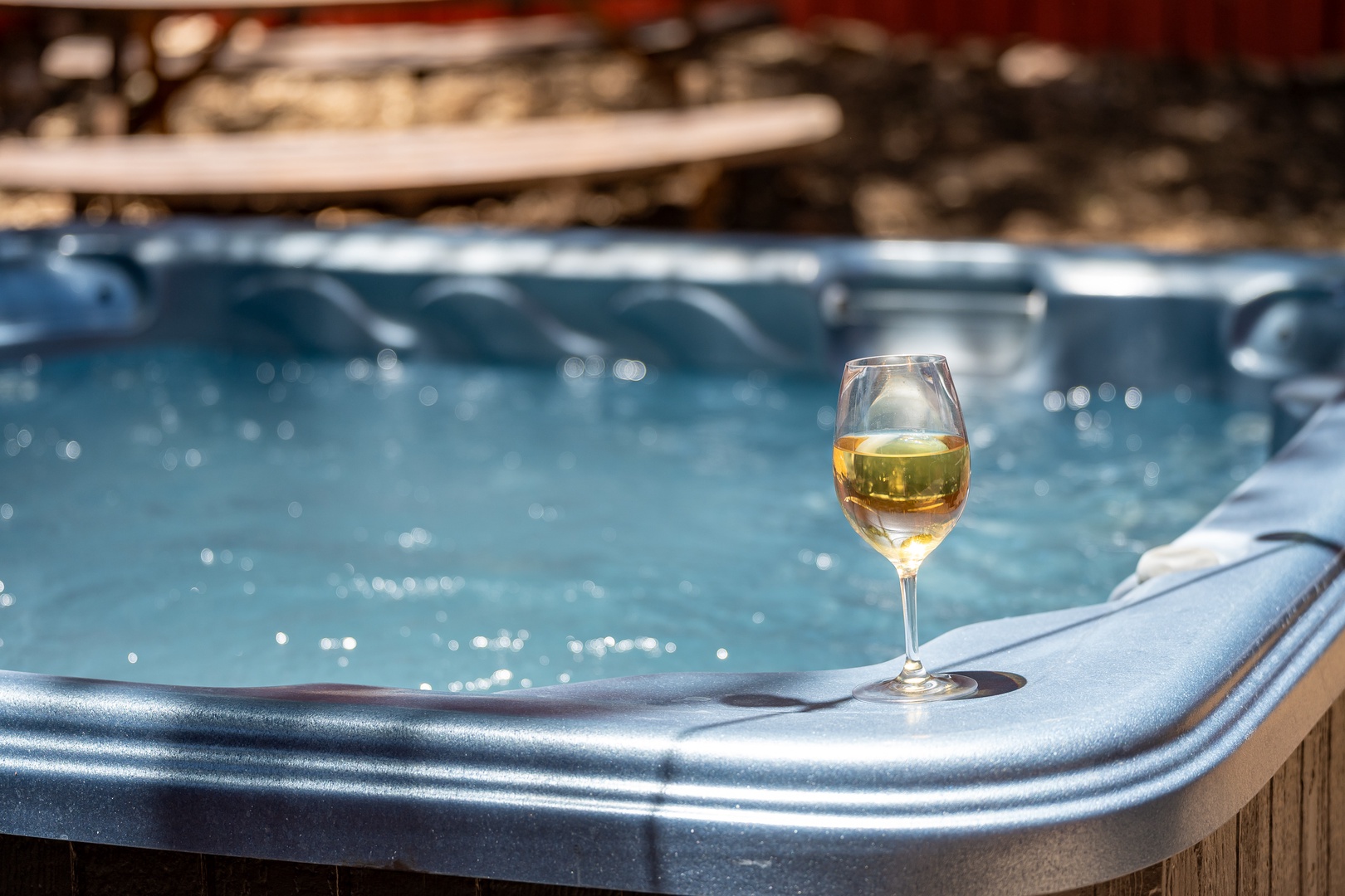 Imagine yourself unwinding in your private hot tub, chilled wine in hand, as warm bubbles melt away the day. Pure relaxation awaits you poolside.