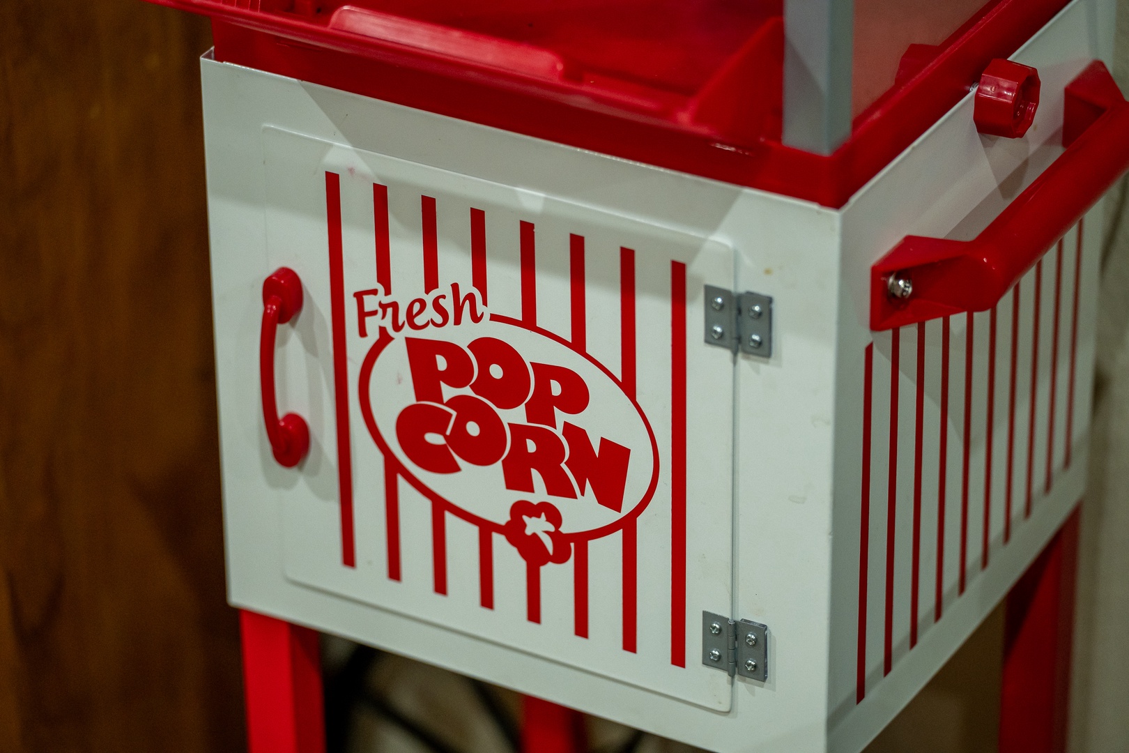 A classic popcorn machine ready to bring movie-night magic to your stay, perfect for cozy evenings in.