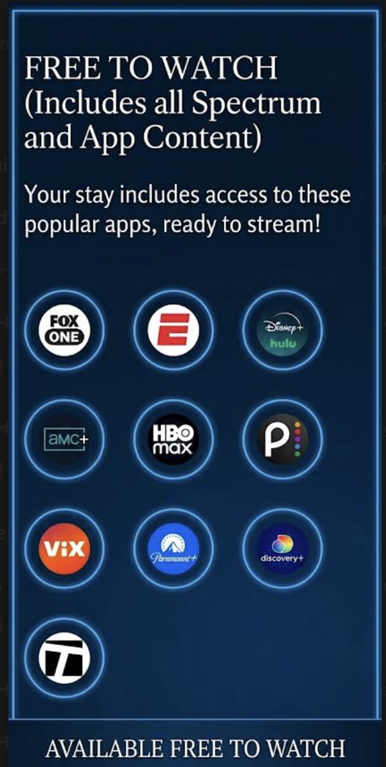 Premium Channels available