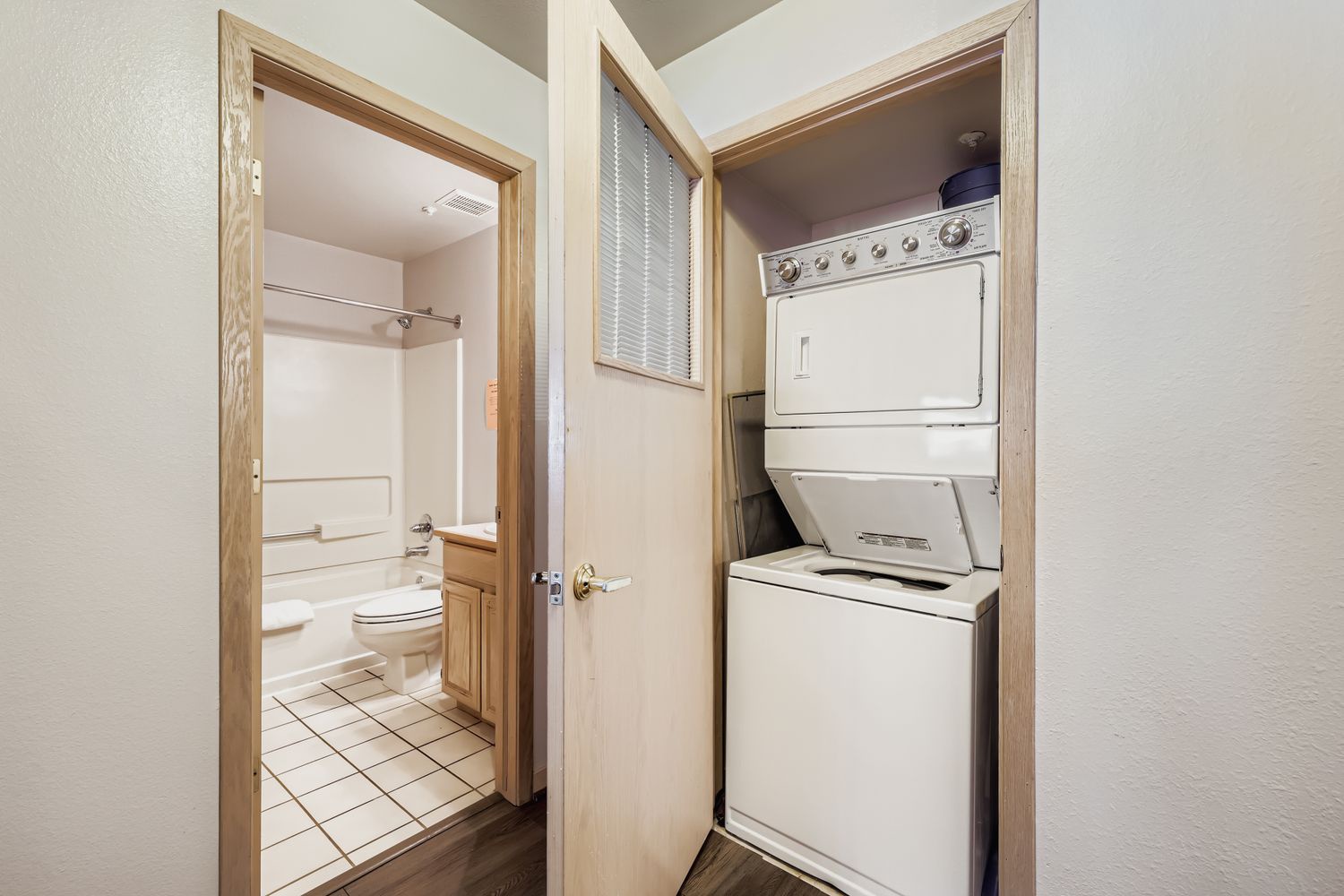 Your in-unit laundry makes packing light effortless, while the spacious bathroom keeps your morning routine stress-free.