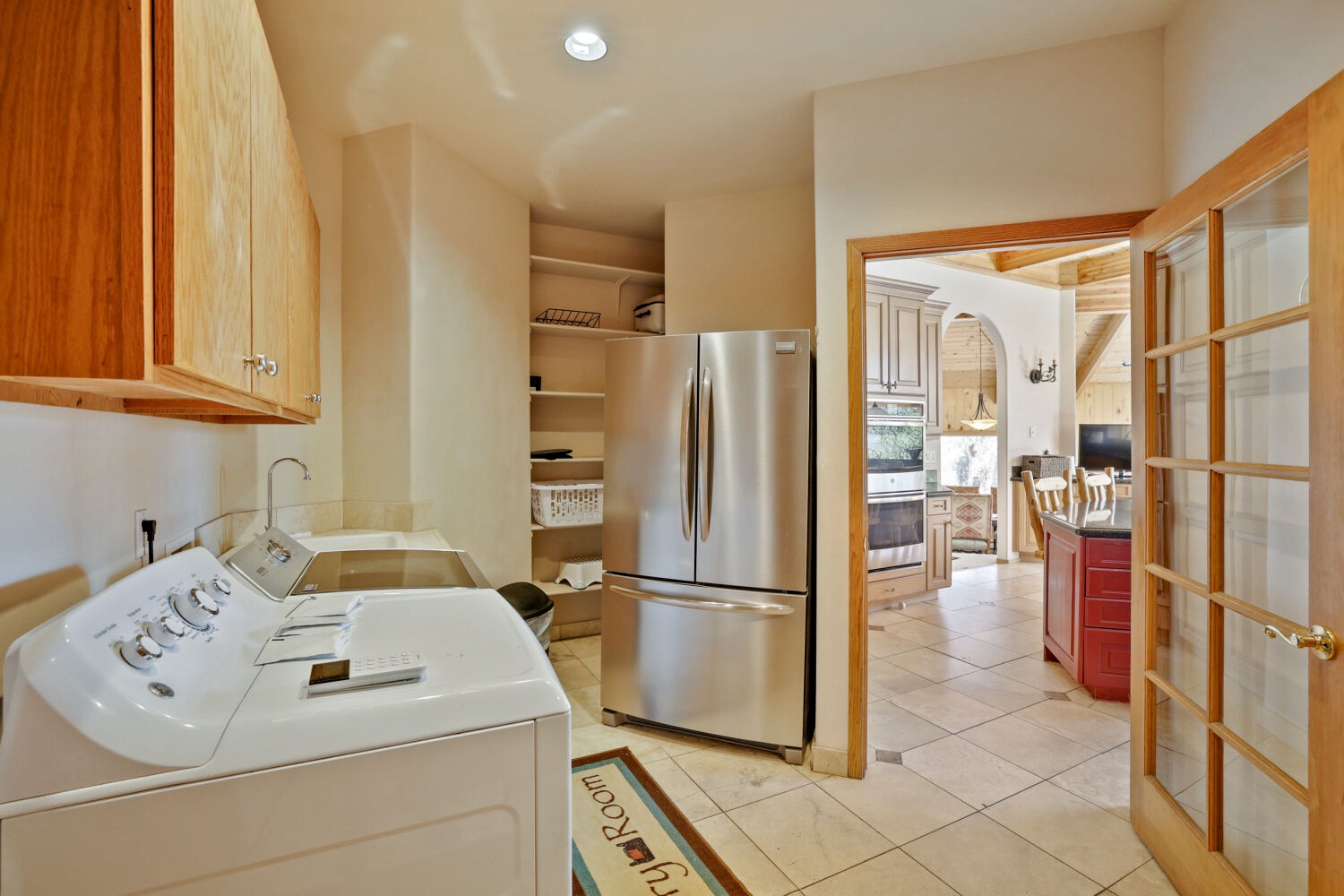 Your private laundry room features full-size appliances and ample storage, making extended stays feel just like home.