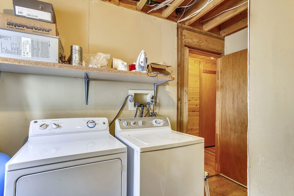 Your dedicated laundry room keeps your vacation wardrobe fresh with full-size washer and dryer, plus an iron for touch-ups.