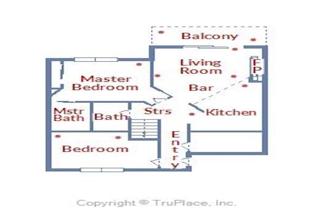 Floor plan showing spacious layout with master bedroom, living room, kitchen, and private balcony - perfect for planning your stay.