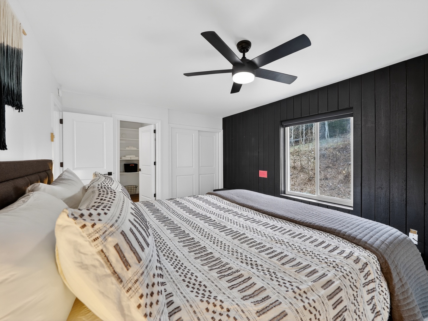 Relaxing primary bedroom with king bed