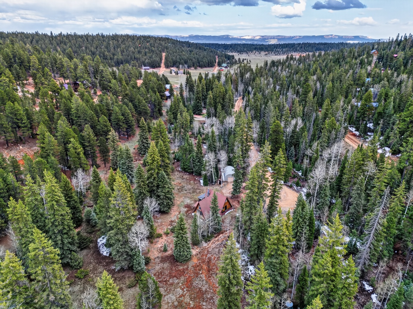 Areal view of Duck Creek Alpine A-Frame Retreat