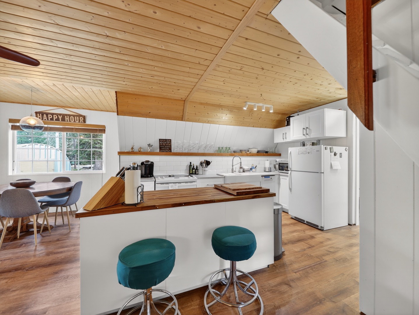 Fully equipped galley kitchen with everything you need to cook and gather