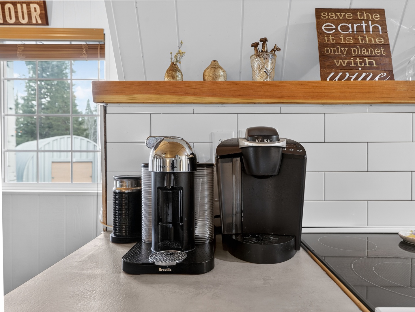Coffee station ready for your morning routine before a day of exploring