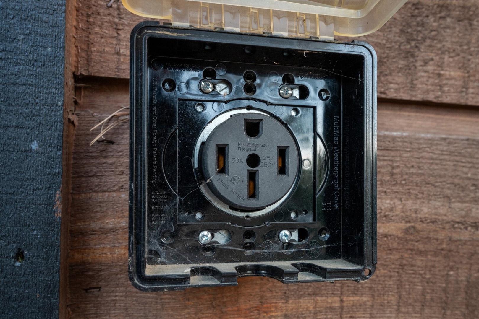 A 50-amp NEMA 14-50 outlet is available for electric vehicles. Guests will need to bring a compatible Level 2 portable charger or appropriate adapter.