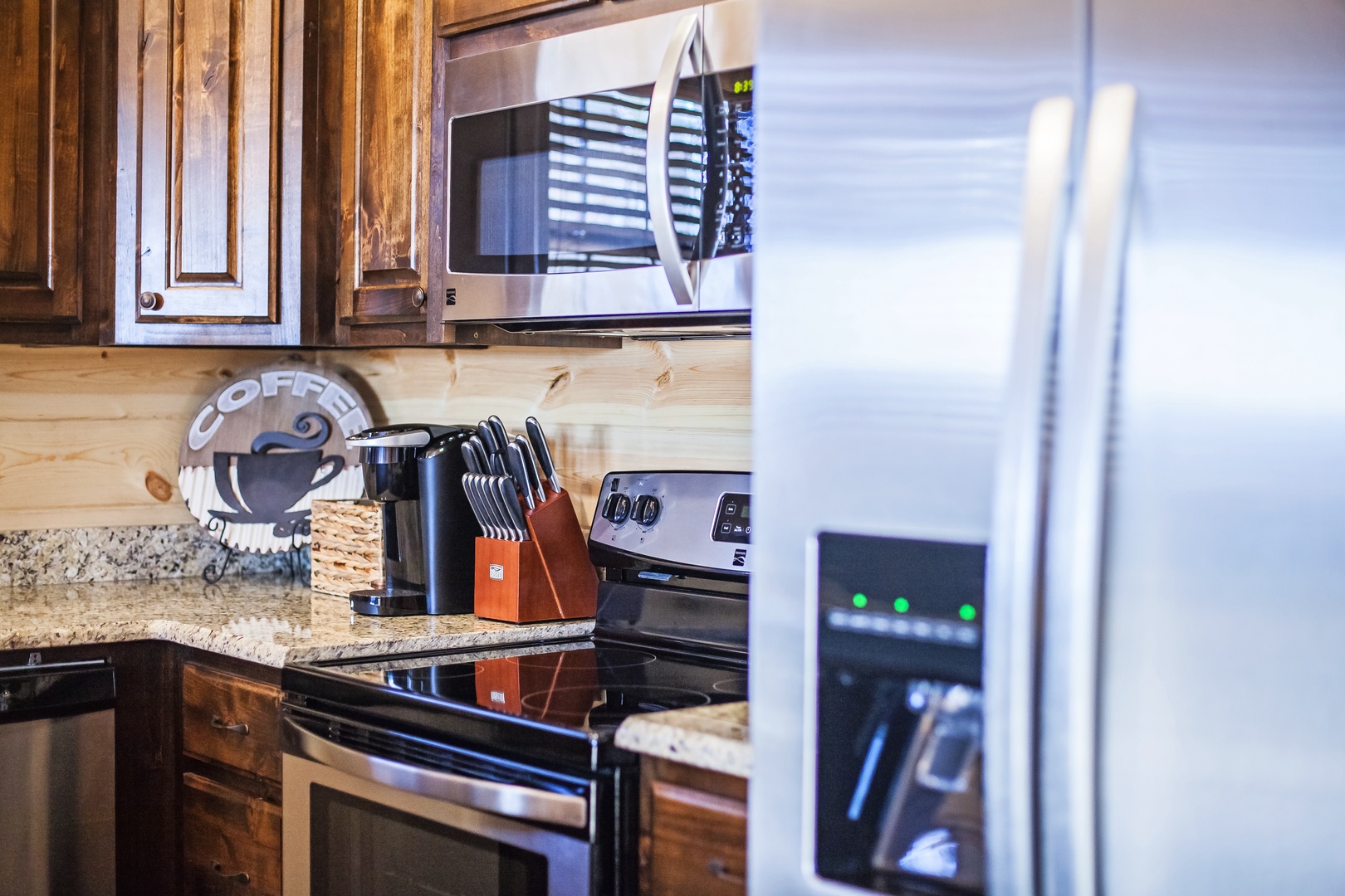 Your fully equipped kitchen features stainless steel appliances, granite countertops, and everything you need to create memorable meals during your stay.