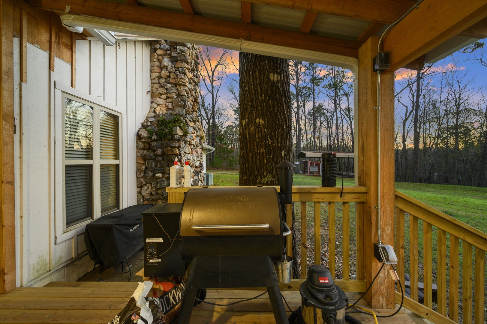 Fire up the grill on your private covered deck while sunset paints the sky—perfect for memorable evenings outdoors.