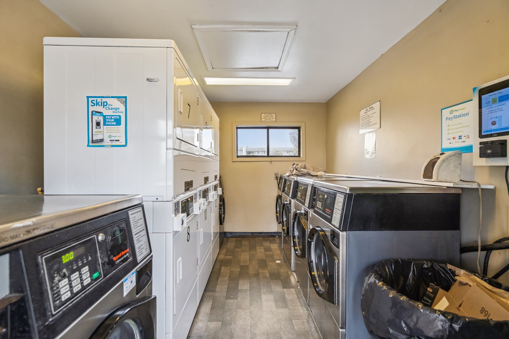 Your laundry needs are handled with ease in this spacious facility featuring modern machines and convenient folding space.