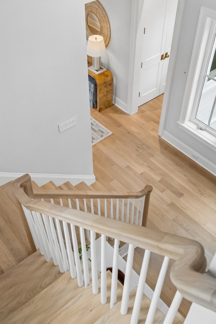 Your rental welcomes you with bright, airy spaces and warm wood accents. Natural light fills the entryway, setting a peaceful tone from the moment you arrive.