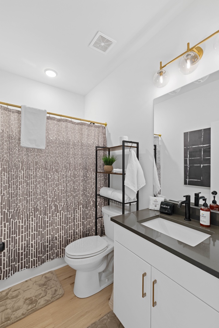 Enjoy the convenience of a full bathroom located upstairs near the bedrooms.