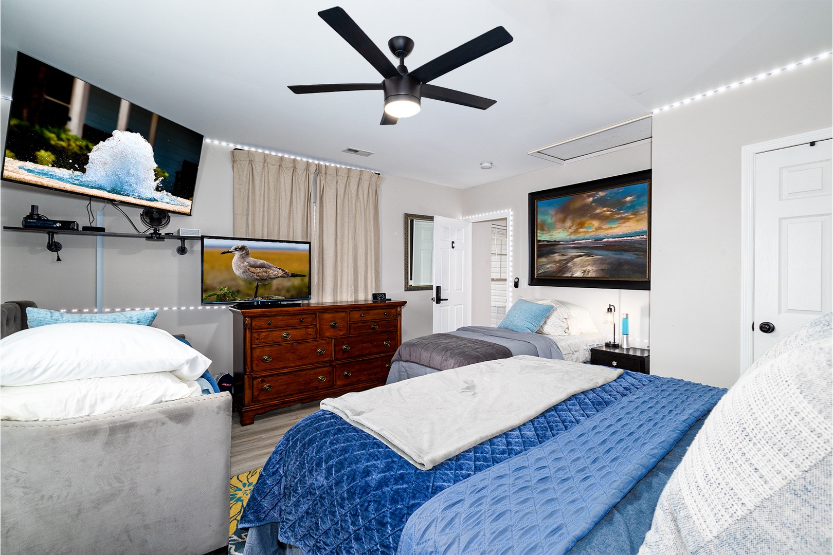 Bedroom C- two smart tvs