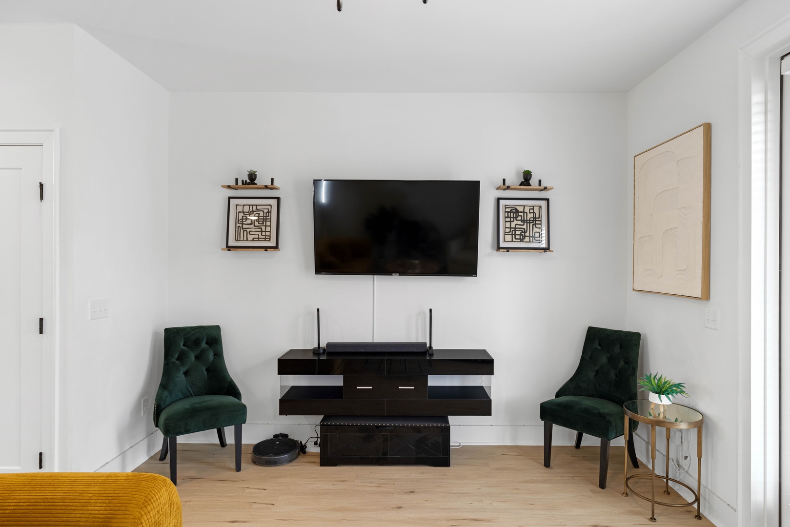 Enjoy your favorite shows and movies on the TV in the comfortable family room.