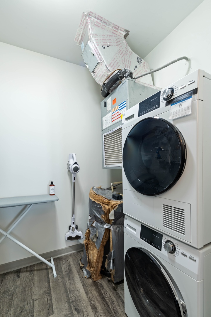 Enjoy the convenience of a private washer and dryer, making it easy to refresh your clothes during longer stays.