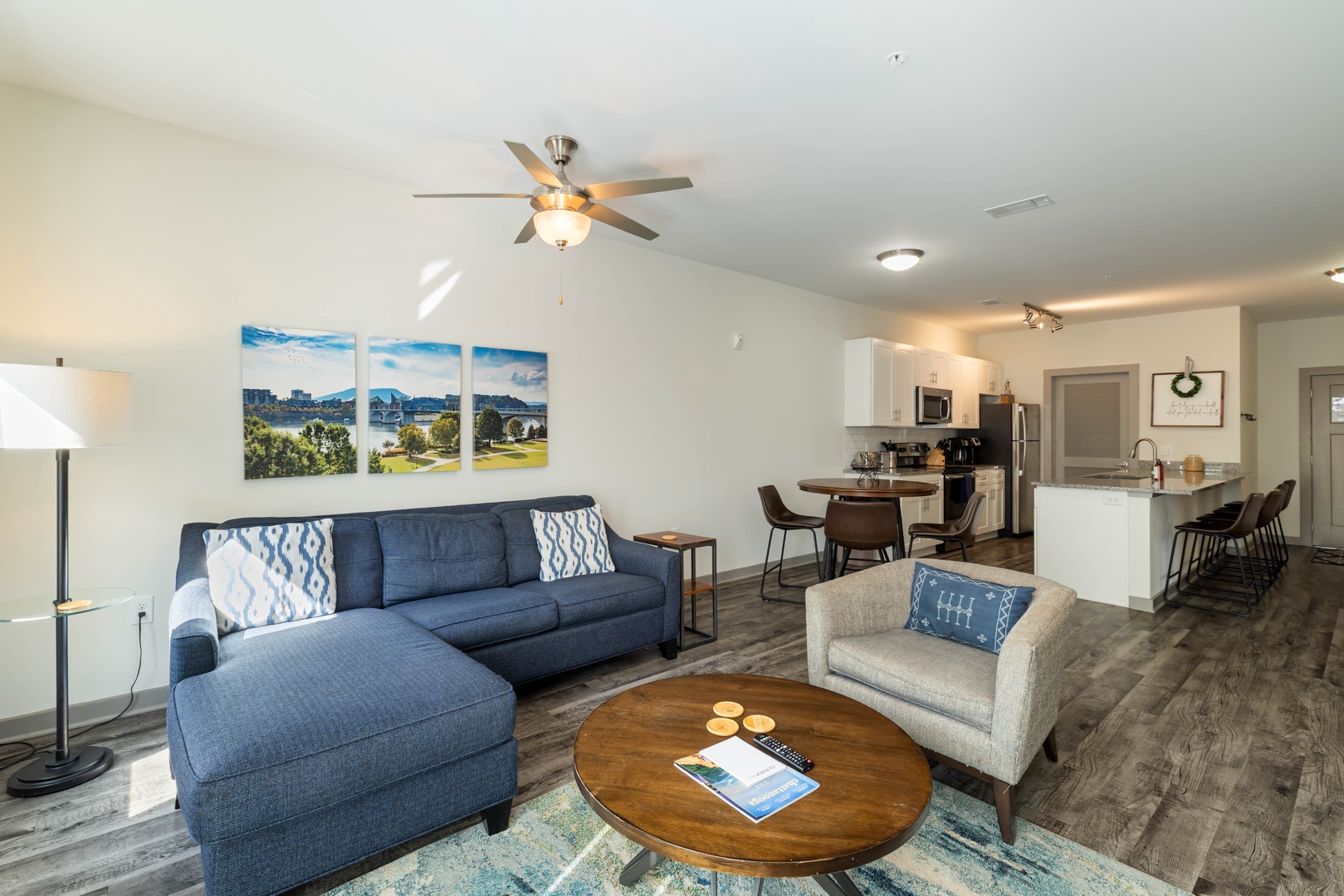 With ample seating throughout the living area, there’s plenty of room for your whole group to gather and relax.