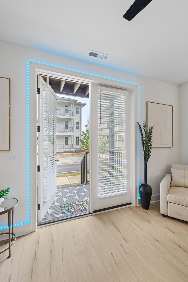 Step outside and enjoy easy access to the porch from the main living area.