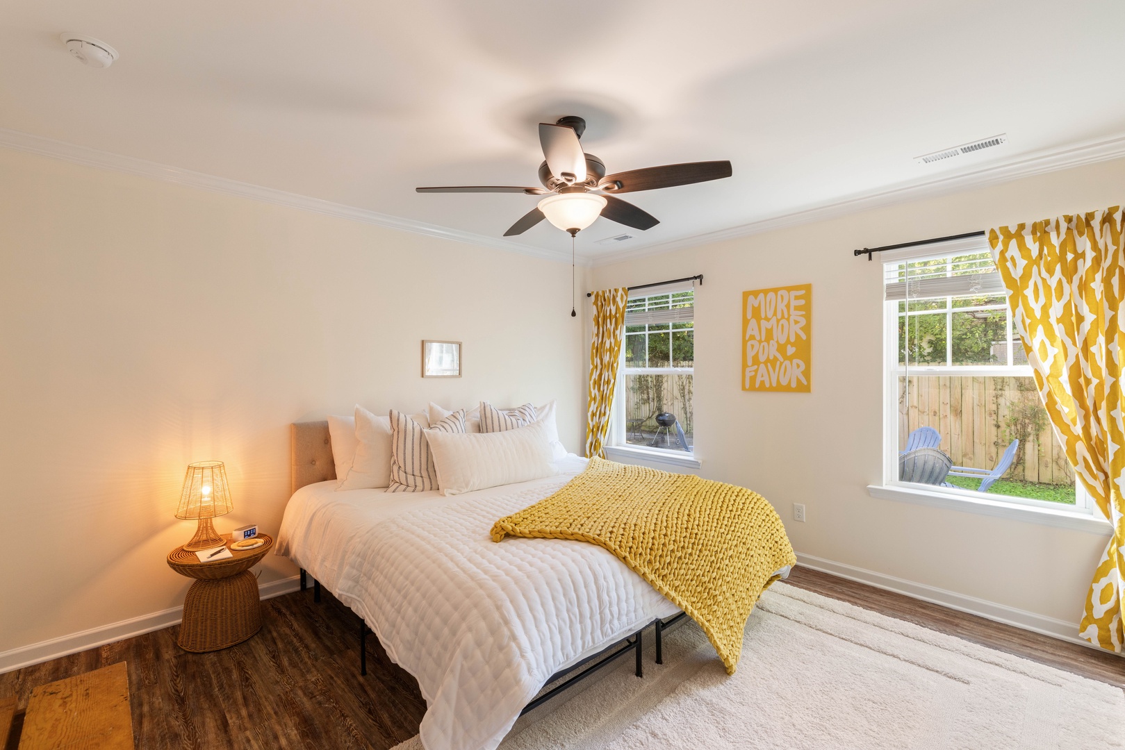 Master Bedroom Featuring a plush King Bed