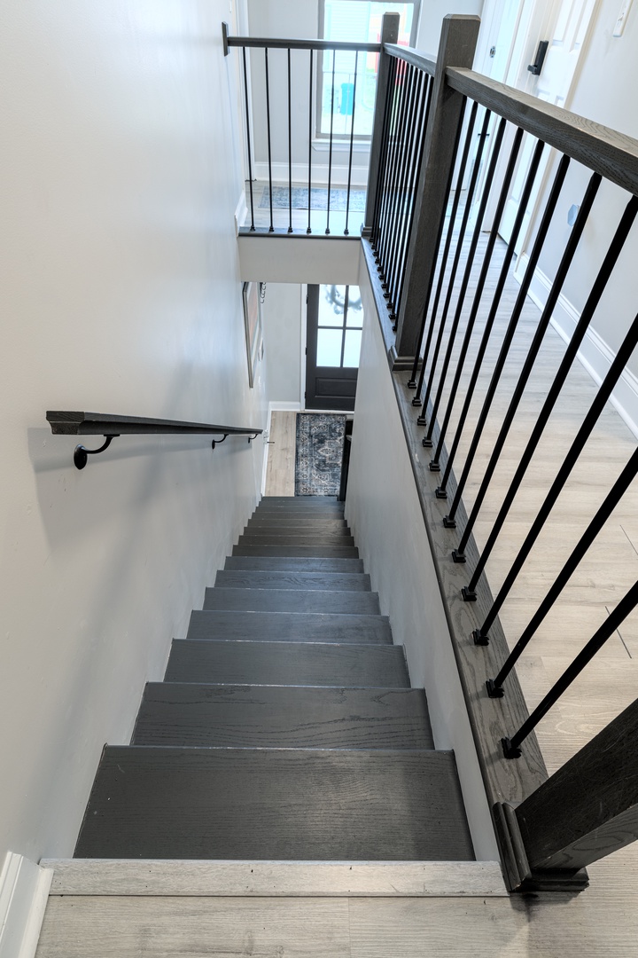 Stairs with railing for safety