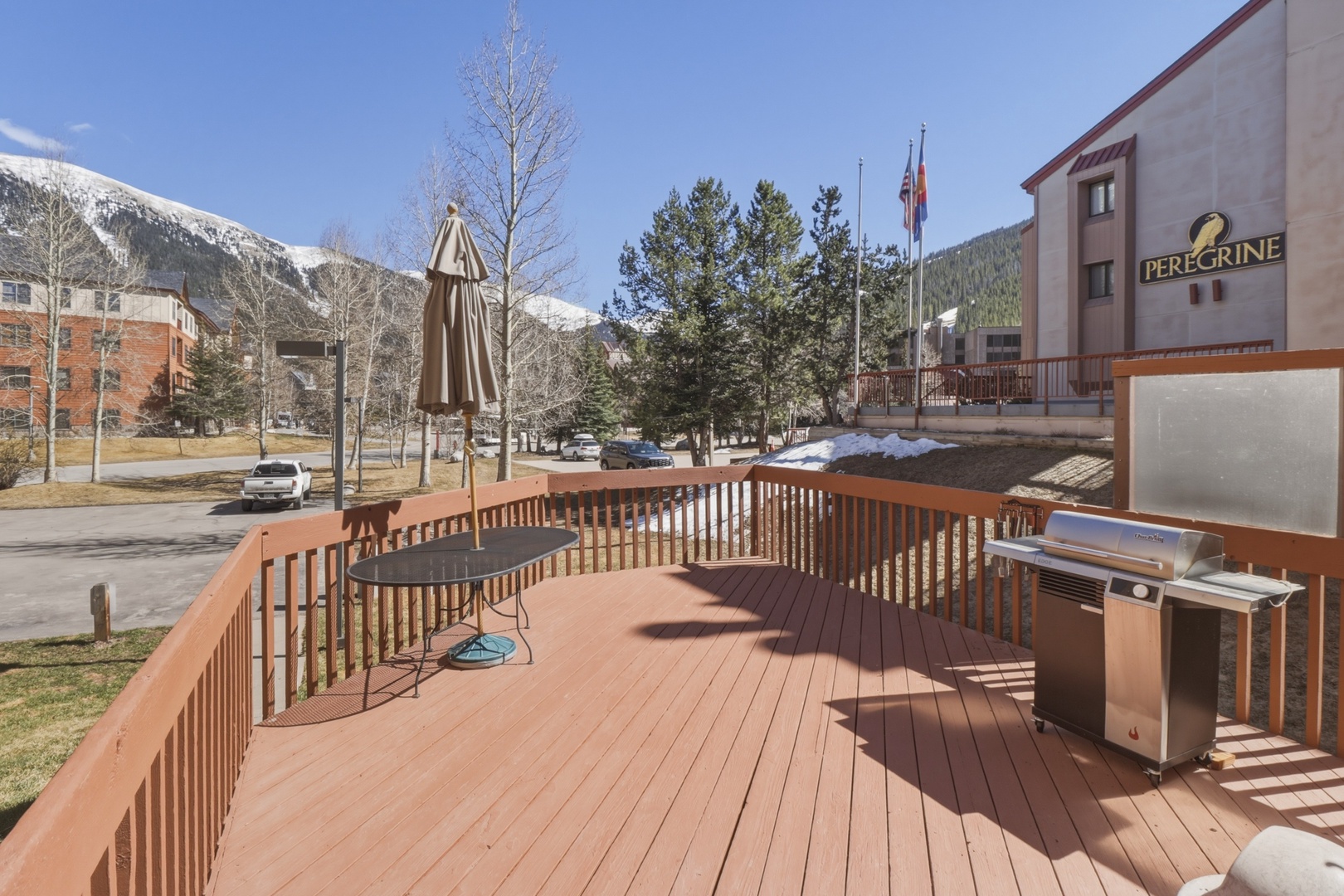 Enjoy grilling with stunning mountain views from your private deck. The spacious outdoor area features a premium BBQ setup perfect for memorable meals in fresh alpine air.