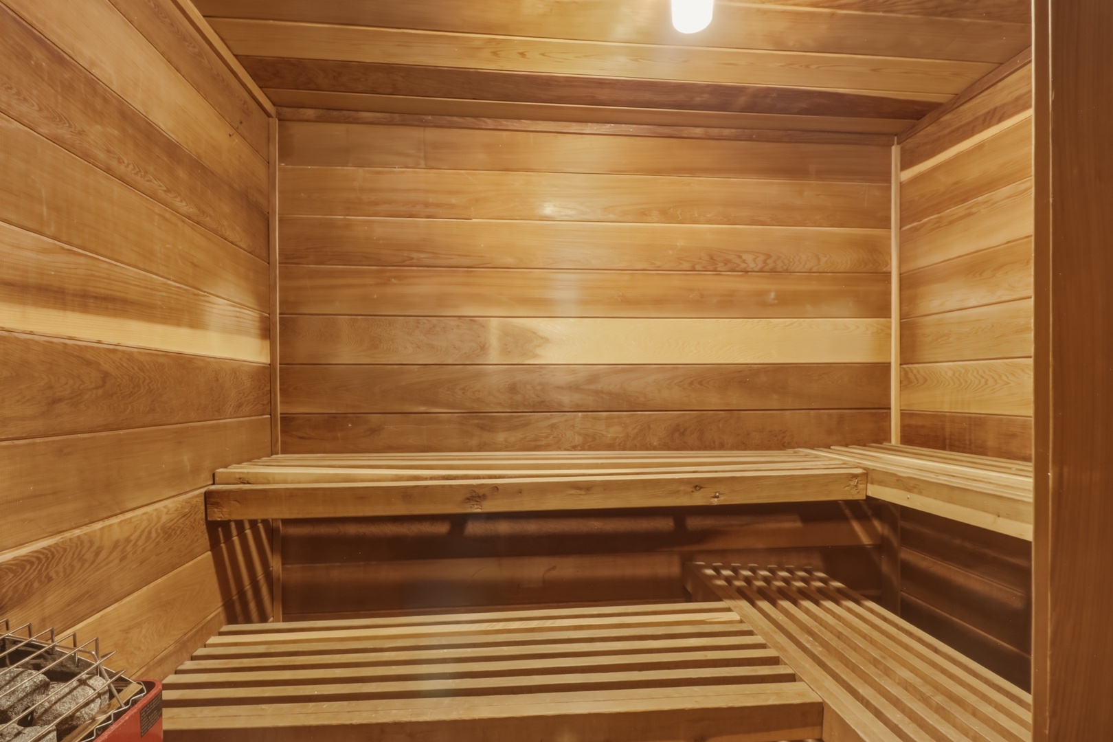 Step into your private sauna retreat, where warm cedar surrounds you and stress melts away with every breath.