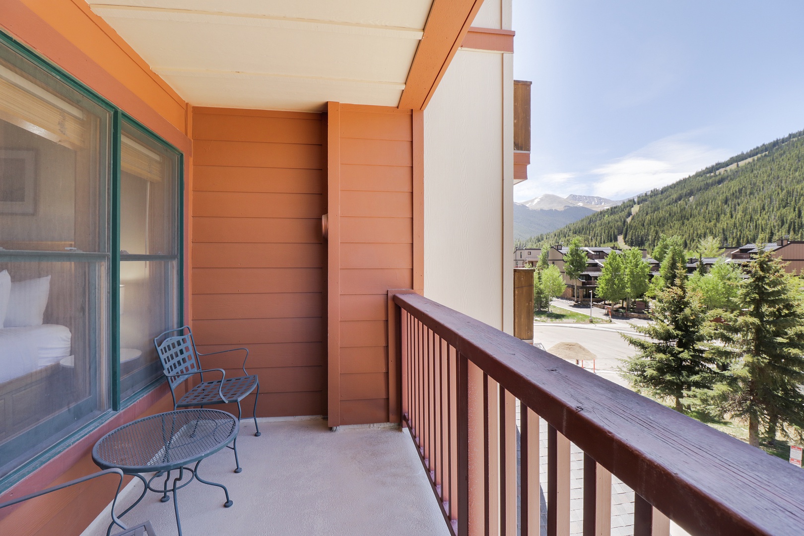 The property offers breathtaking mountain scenery in a forested alpine neighborhood, providing a peaceful and scenic setting for your stay.