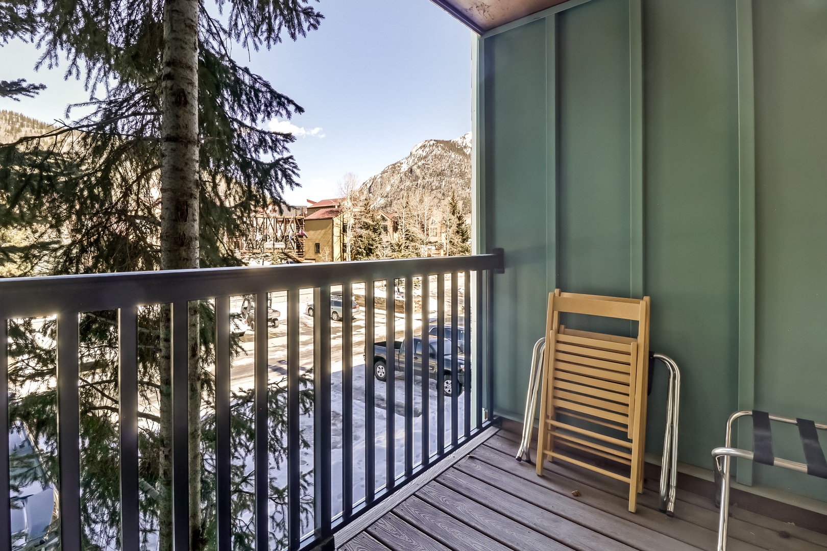 Step onto your private balcony and breathe in mountain air while taking in stunning alpine views and peaceful forest surroundings.