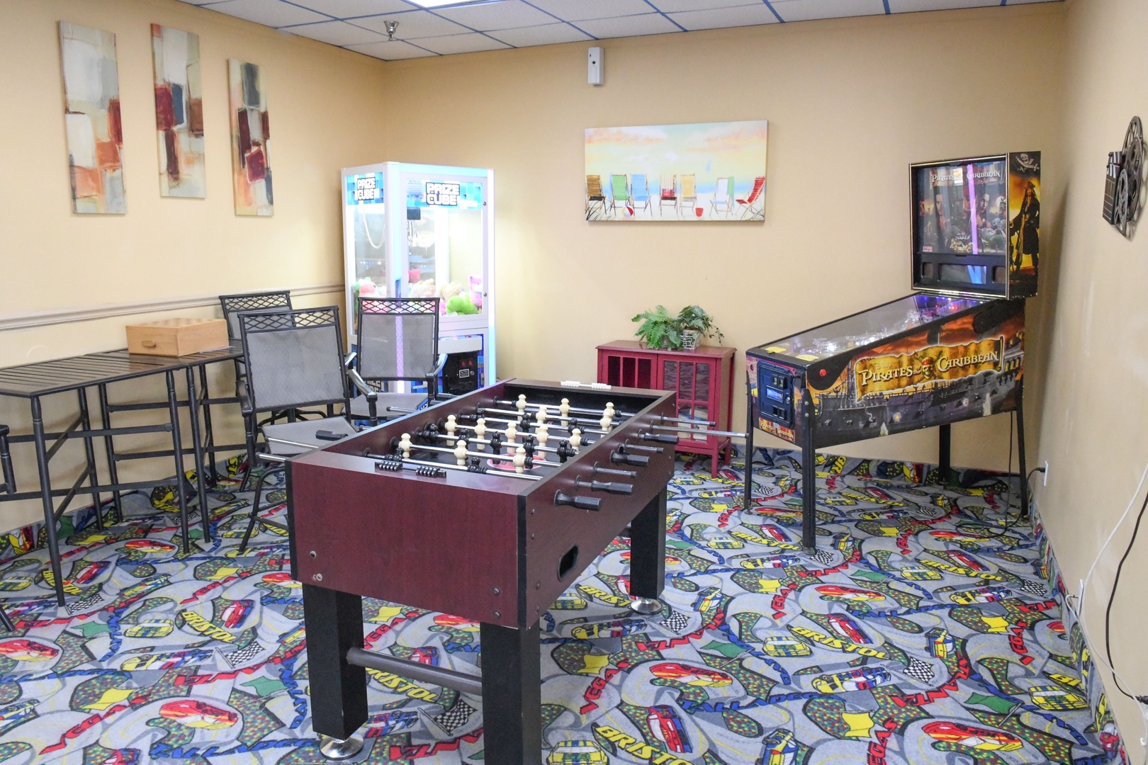 Challenge your travel companions to a friendly game in this fun-filled recreation space, complete with foosball, pinball, and refreshments to keep the good times rolling.