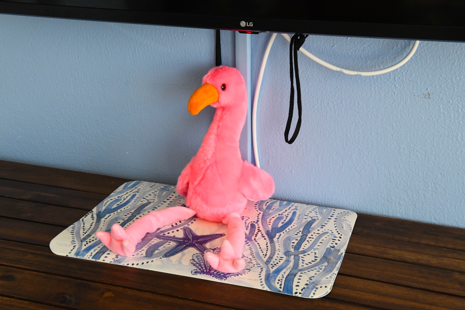A playful pink flamingo adds a whimsical, beachy touch to your space—fun vacation vibes everywhere you look.
