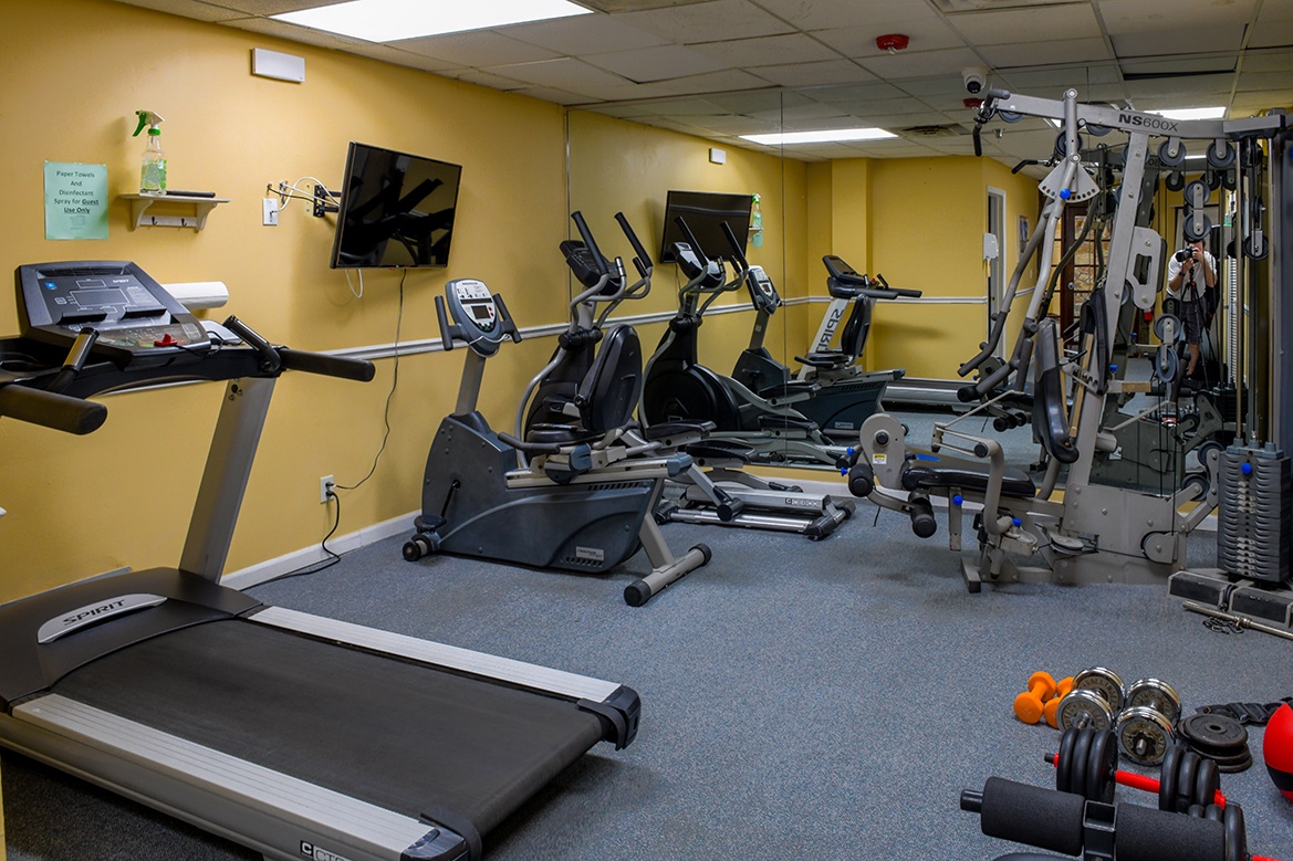 Stay active during your getaway in this well-equipped fitness center with cardio machines, strength training equipment, and free weights for your workout routine.