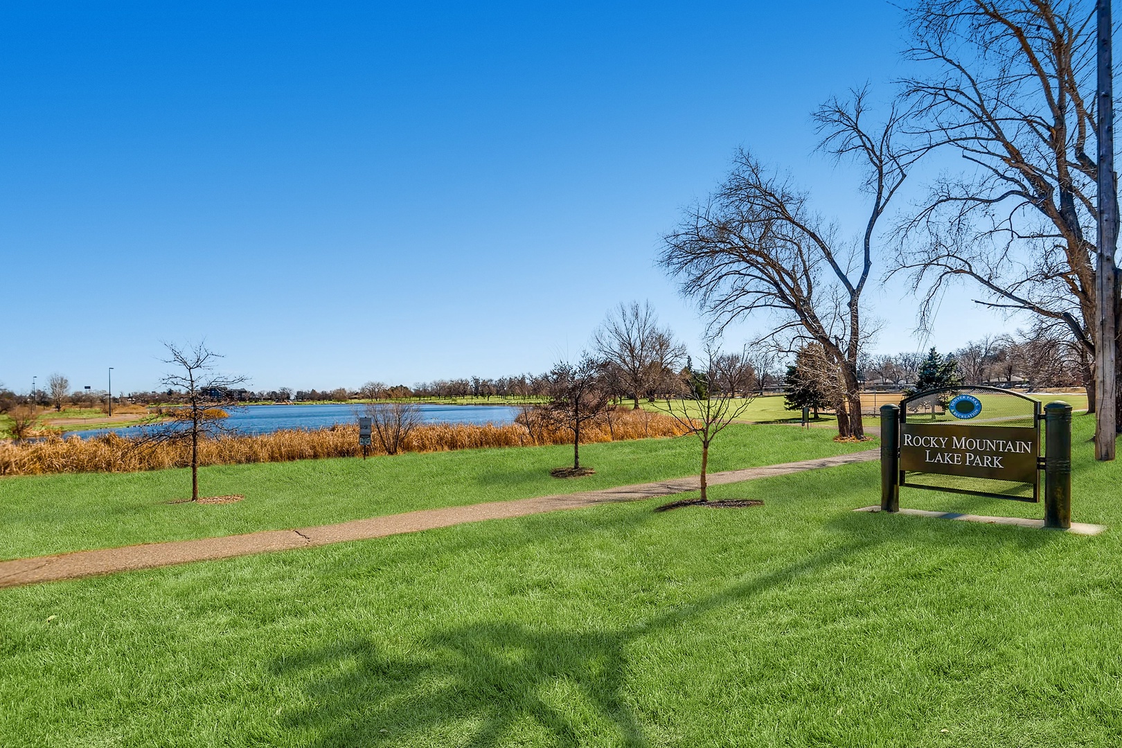 Rocky Mountain Lake Park offers scenic walking paths along the water with open green spaces and peaceful natural surroundings just moments from the property.