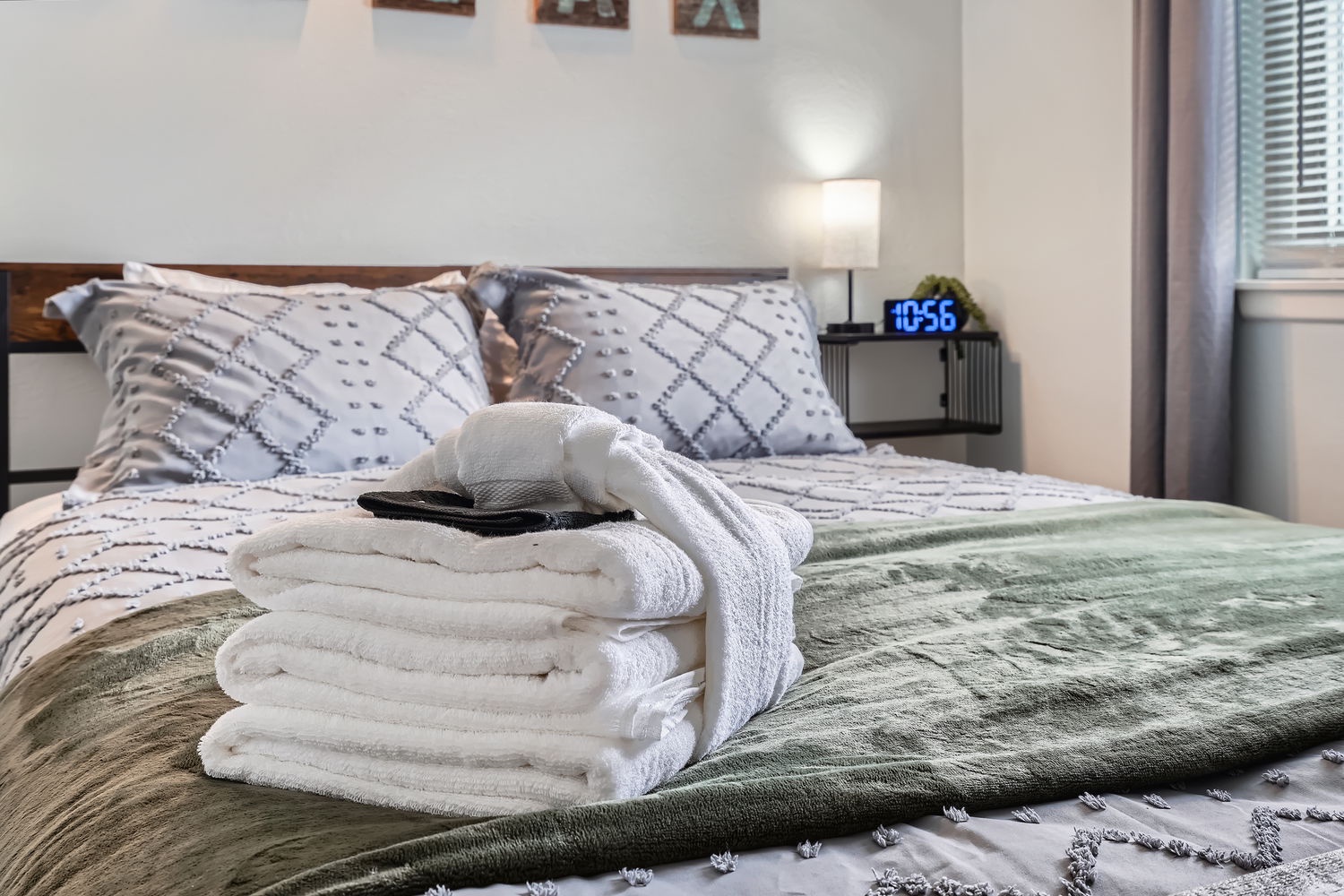 Settle into your cozy retreat with fresh linens, plush towels, and all the comforts of home waiting for you.