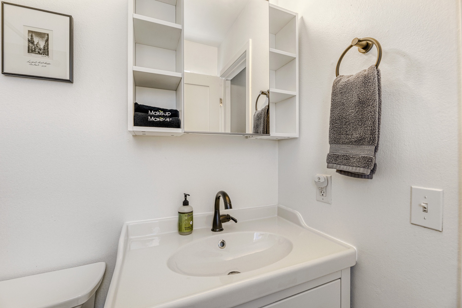 Freshen up in your private bathroom with a stylish vanity, crisp linens, and ample storage for all your essentials.