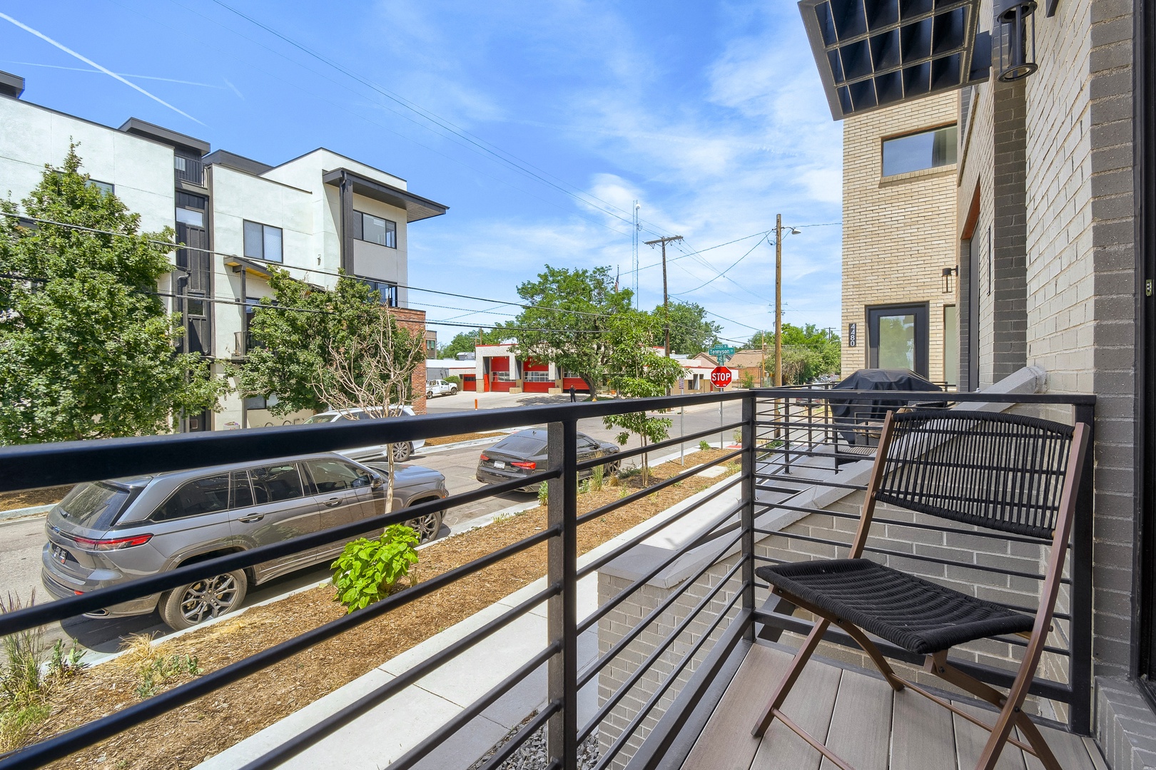 Step out onto your private balcony and enjoy fresh air in this quiet neighborhood setting. A cozy spot to sip your morning coffee while taking in the local scenery.