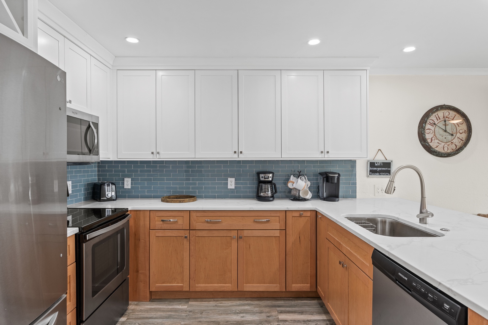 Your fully equipped kitchen awaits with modern appliances, ample counter space, and everything you need to create delicious meals during your stay.